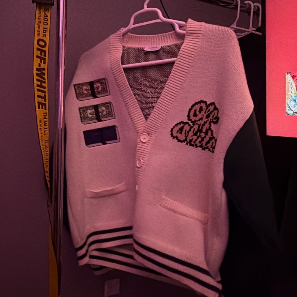 CRYST Cash Varsity Knit Cardigan New With Tags